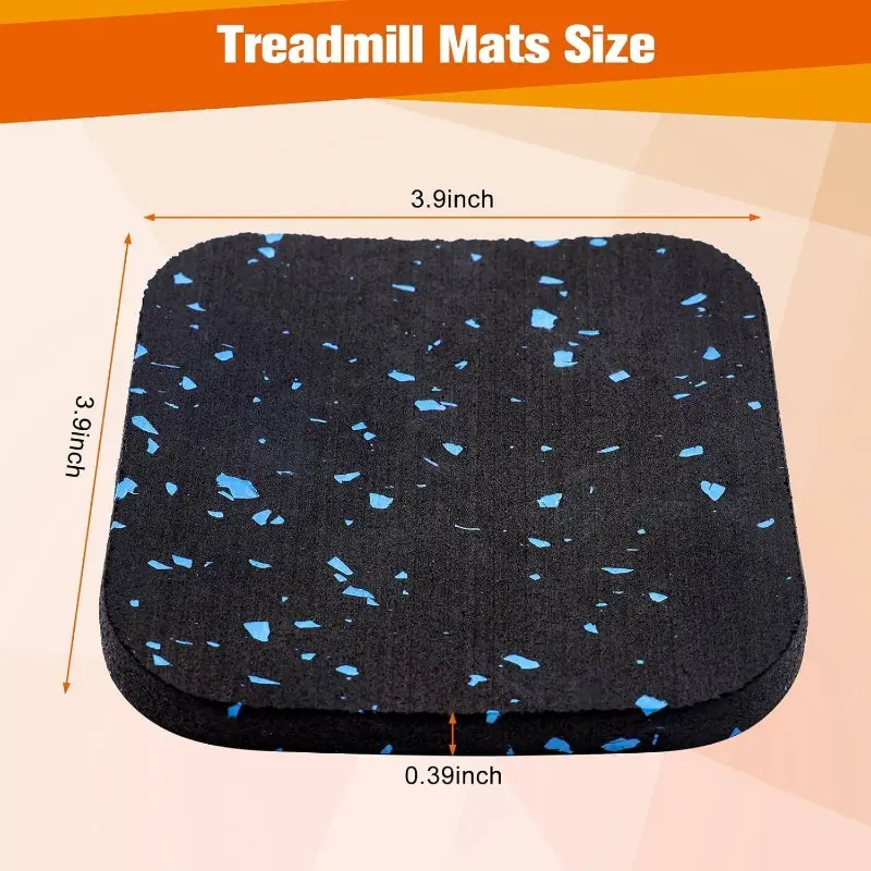 4pcs Heavy-Duty Anti-Vibration Mats - Non-Slip Workout Floor Protection Pads, High-Density Noise Reducing Equipment Cushioning for Treadmill, Home Gym, Exercise Bike, Washing Machine - Compatible with Hardwood, Carpet, Concrete Floors - Ideal for Commerc