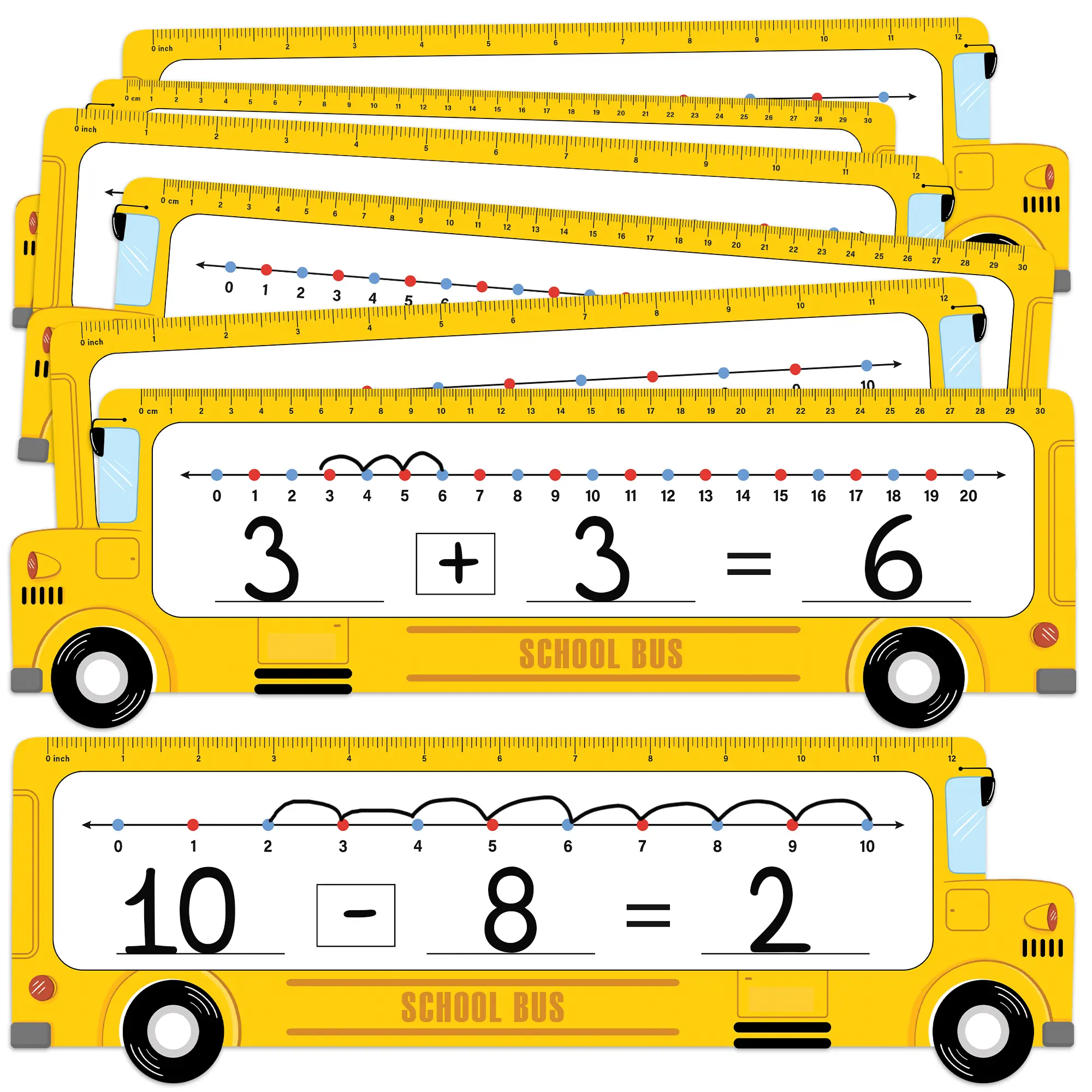 26 Pack Number Line Dry Erase Boards, Double-Sided 0-10 & 0-20, Math Manipulatives For Classroom & Home Use, Educational Tools For Students Math Teaching Aid Durable