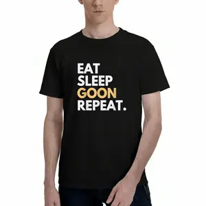 [Made-to-Order] [100% Cotton] Gooner Funny Gooning Meme Eat Sleep Goon Repeat T-Shirt,Made in USAKnitted pure cotton comfortable T-shirt