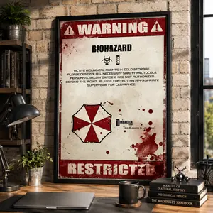 Biohazard Original Giclee Art Print |   Resident Evil Wall Art for Gaming Room & Home Decor