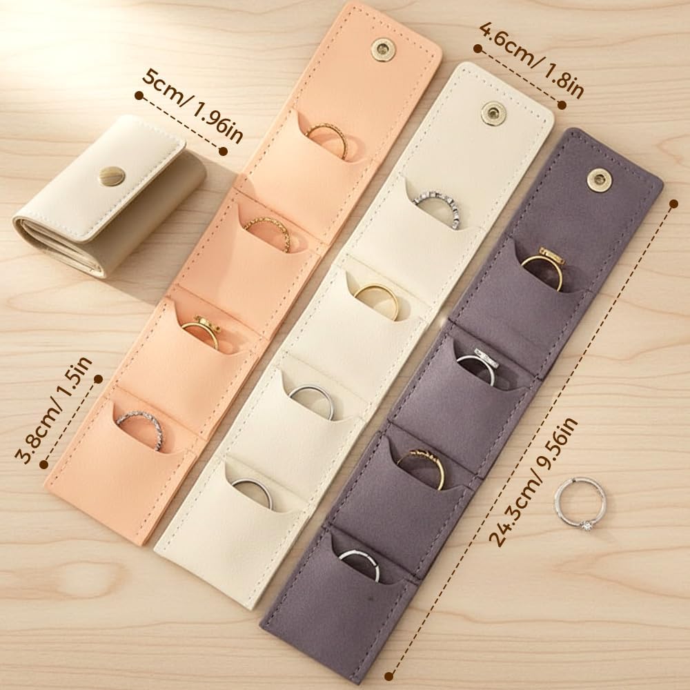 3PCS Travel Jewelry Case, Mini Portable Jewelry Travel Pouch, Small Jewelry Organizer for Rings, Earrings, Pendants, Necklaces, Organizer Storage Holder Case