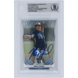 Max Fried San Diego Padres Autographed 2014 Bowman Chrome Draft Top Prospects #CTP-8 Beckett Fanatics Witnessed Authenticated Card - Fanatics Authentic Certified