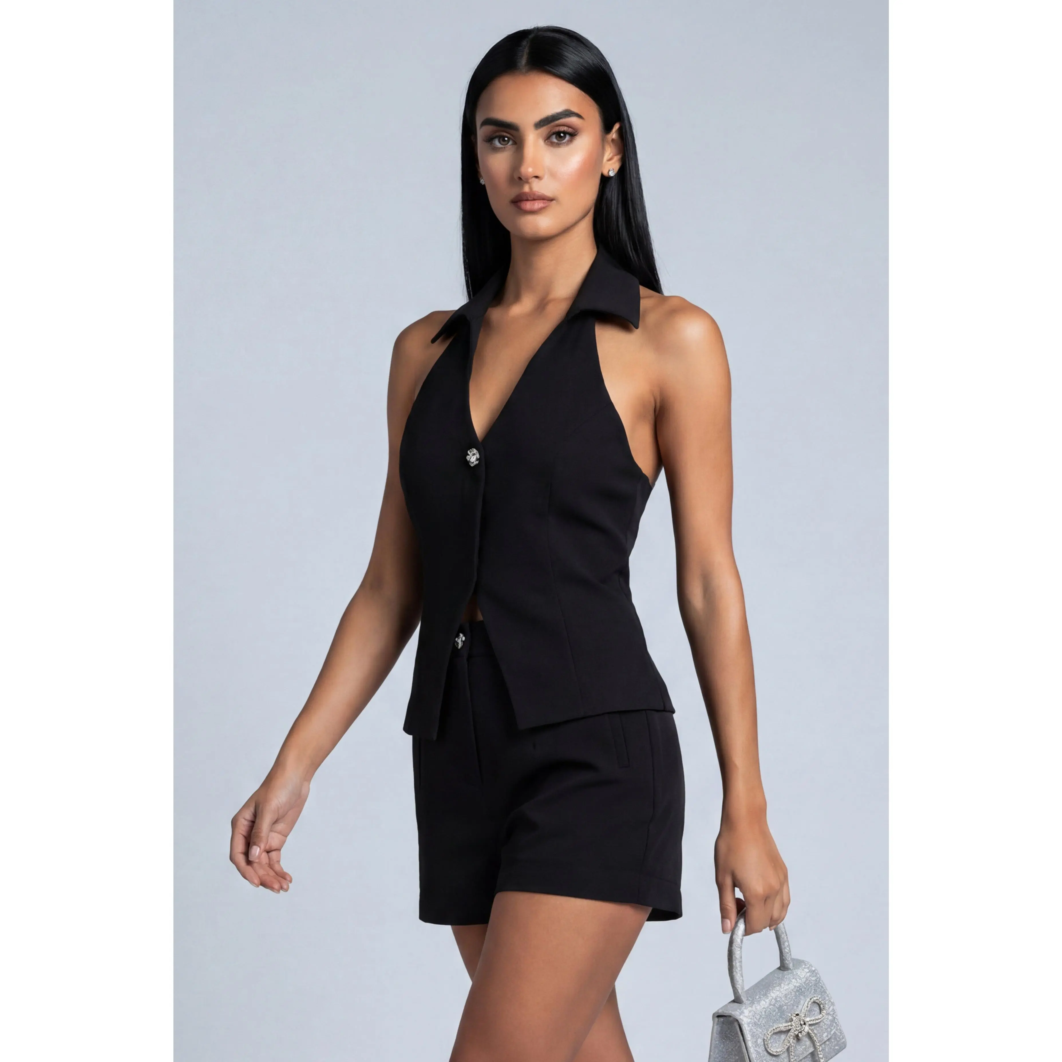 Collared Halter Vest