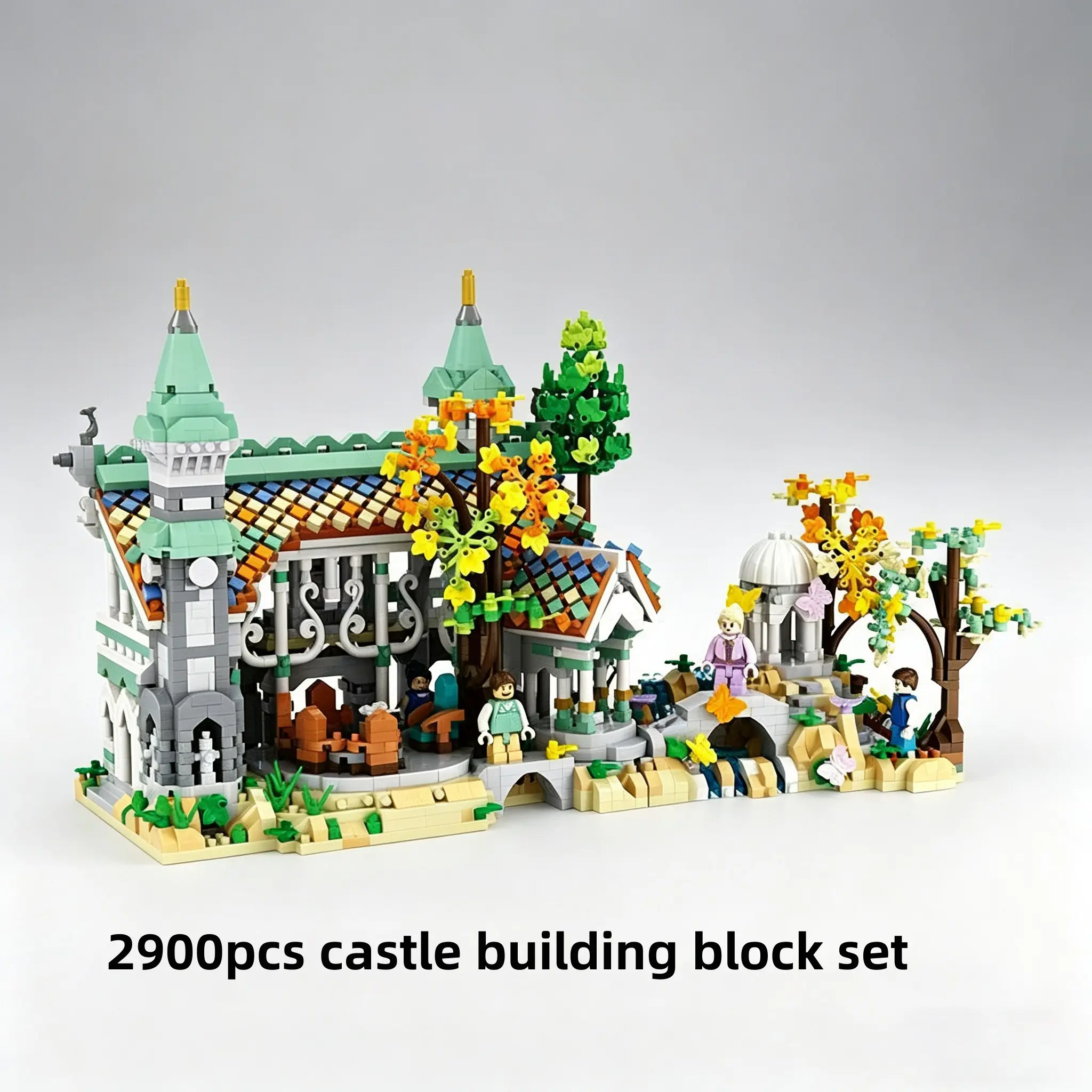 2900pcs Castle Building Set, Building Blocks Set, Construction Building Blocks, 3D Architectural Model, DIY Building Model, Creative Decoration, Adult Stress Relief Toy, Perfect Gift for Holidays, Castle Building Kit