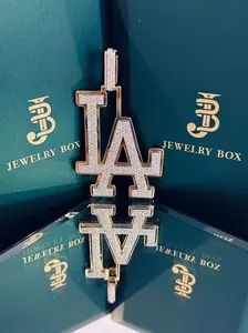 Custom Initials VVS Diamonds 3ct on 10K Gold Base and 24" 3MM Gold Rope Chain