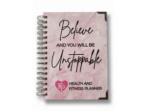 2026 New Health and Fitness Planner (Pink Marble) – Track Workouts, Meals & More | Flex it Pink