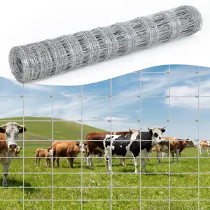 Cattle Farm Fence 5FT x 328FT, Heavy Duty Galvanized Wire Fence for Goat, Hog, Deer, Sheep, Heavy Wire Fencing for Livestock Animal Yard Garden Protection, Corrosion Resistant