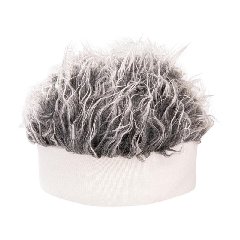 2026 new Hat Handsome Simulation Wig Short Hair Retro Hip Hop Spoon Sugar Free Melon Skin Black Gang Landlord Party Favours 2025 New