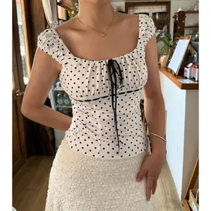 Women Y2k Fairy Grunge Shirts Cap Sleeve Lace Trim Vintage Aesthetic Babydoll Tee Low Cut Preppy Coquette Clothes