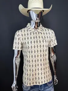 Dylan Aztec Polo Shirt Performance Men’s Polo Short Sleeve Shirt Menswear Top Outdoor Polyester Casual Fabric