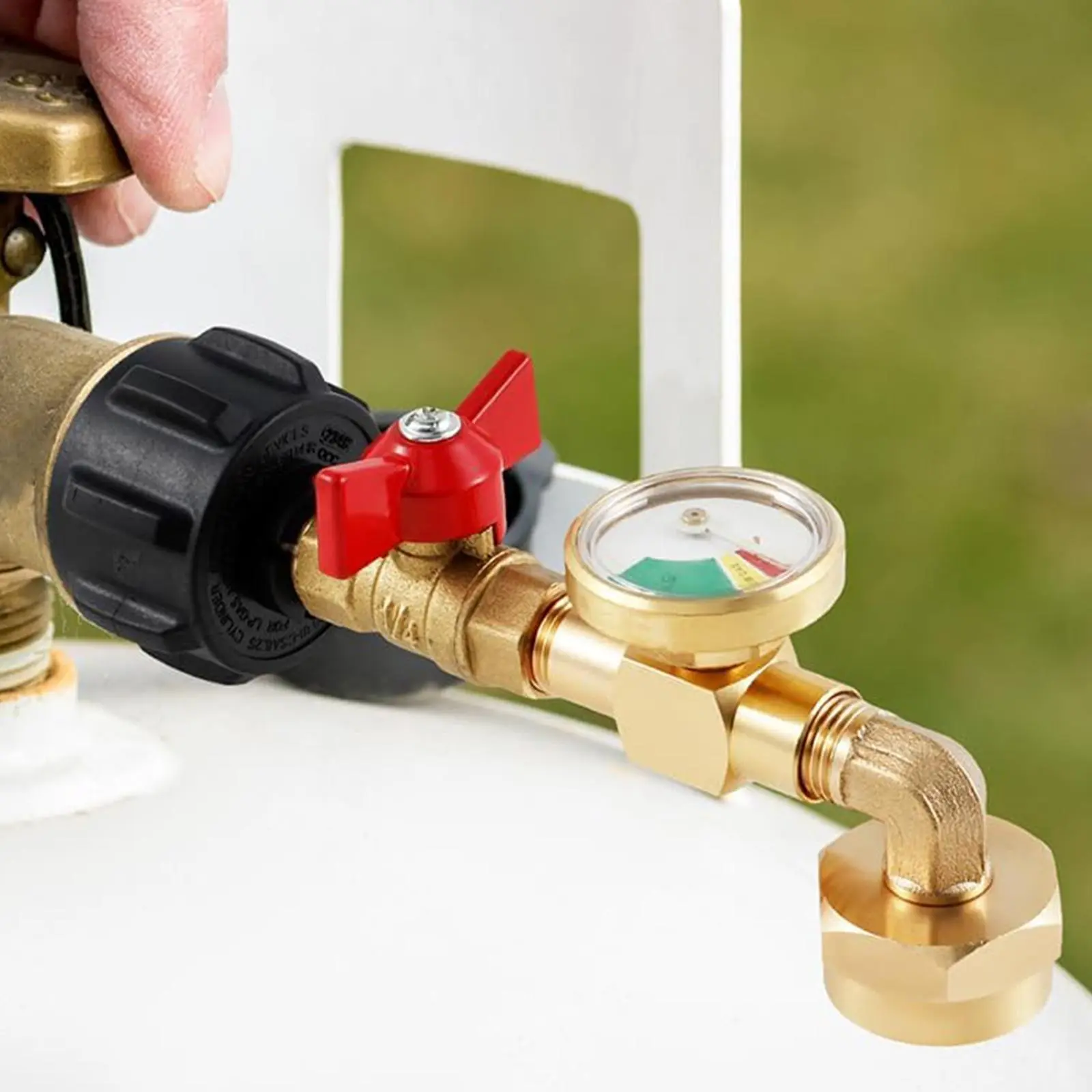Propane Refill Adapter with Valve and Gauge, Gas Cylinder Filling Connector with Glow in the Dark Meter, Ball Valve Gas Tank Gas Connector, for Outdoor, Gifts For Men Tool Hardware carbide bits torx plus drill bit sharpener cable scissors
