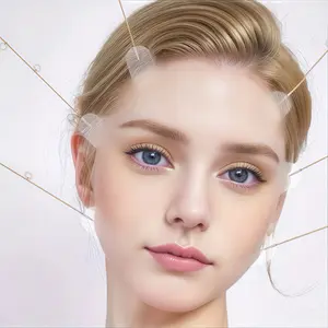 [Invisible Facial Tape] 18pcs Invisible Facial Tape Set | Reusable Unscented Skin Stickers with 4 Adjustable Elastic Bands for Neck, Jawline & Double Chin Beauty Tool for Women