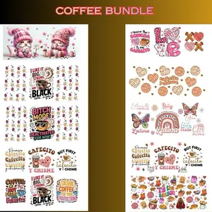 Coffee UV DTF Bundle (Coffee Up UV DTF Cup Wrap – Ready to Apply Transfer)