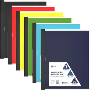 Non Spiral Notebook, 1 Subject, College Ruled Notebook, Journal Notebook, Notebooks Bulk, School Supplies, Perforated Edges, 6 Colors, 70 Sheets (6, College Ruled)