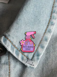 'anti-drama Spray' Enamel Pin, Sassy Flower Spray Brooch, Unique Fashion Accessory, Perfect for & Gifts, Stylish Jewelry Piece