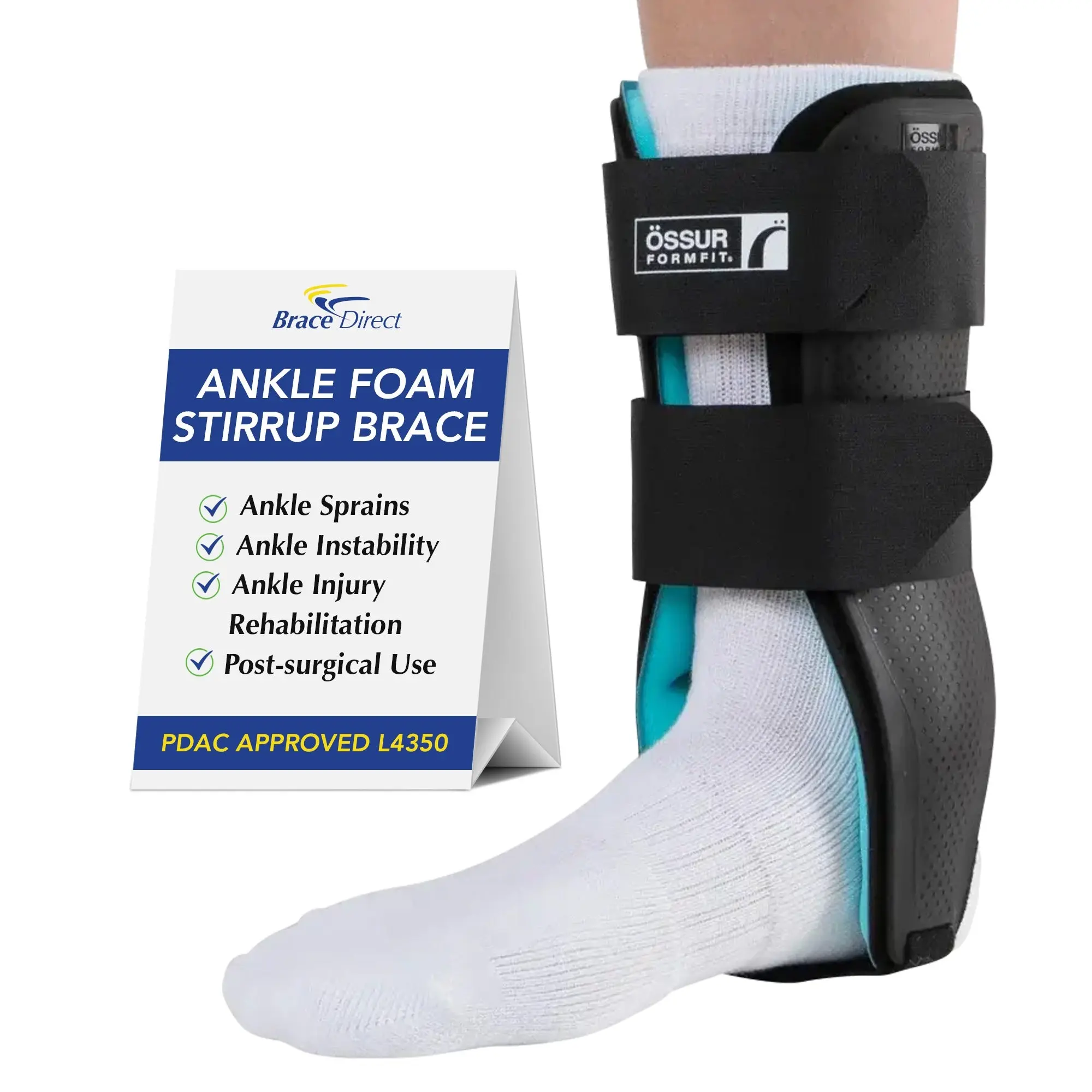 Ossur Formfit Ankle Foam Stirrup Brace: Universal Left or Right Fit (L4350)