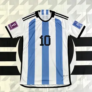2022 Argentina No.10 Messi No. 10 Short-Sleeve Football Jersey Fashion