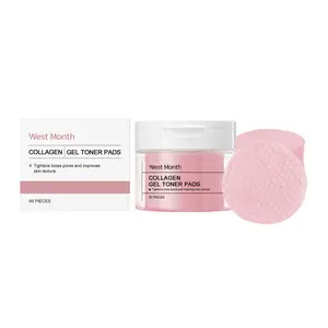 West Month Collagen Cotton Pads for Facial Brightening Hydration Gentle Skincare Elasticity Boost & Nourishing Masks 60 Pieces