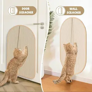 Wall & Sofa Saver Cat  - Extra Large Sisal Pad with Rolling Ball Toy, Shed-Free Scratching Board for Cats, Durable Cat Tree Board for Home Protector space-saving design furniture scratchpad stuff natural aesthetic vertical scratcher