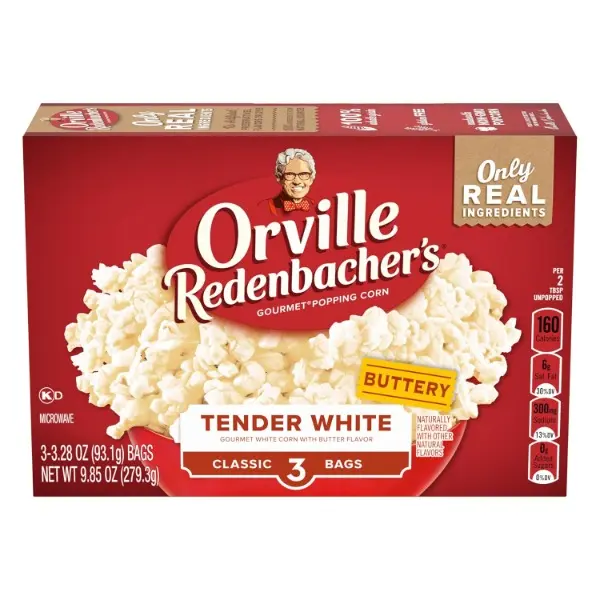 Halal Microwave Popcorn Snacks - Old Fashioned Tender Crispy Flavor, Healthy Snacks with 2g Fiber Per Serving, 3.28 oz Bags, 3-Count Pack