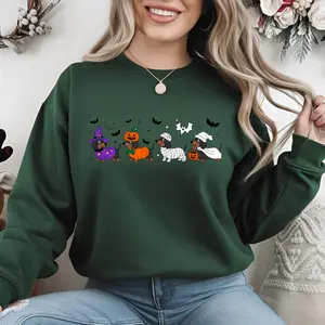 pups in costumes, dog sweater, spooky pups, cute fall sweatshirt, womens crewneck, spooky season, halloween sweater, cute sweatshirts