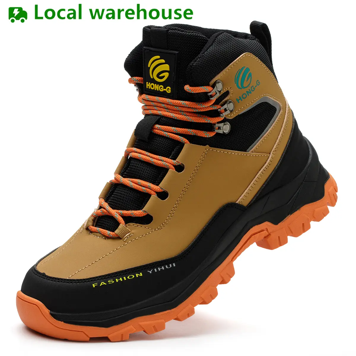 Men's Lightweight Work Boots with Steel Toe, Puncture-Proof Rubber Sole, and Water-Resistant Ankle-High Mesh for Construction & Warehouse Work