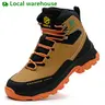 Men's Minimalist Industrial Steel Toe Work Boots - Ankle-High Mesh, Laced, Water-Resistant, Kevlar Puncture-Proof, Rubber Sole, Rugged Tread, All-Season Workboots Footwear for Warehouse, Construction, Roofing Worker Work Shoes