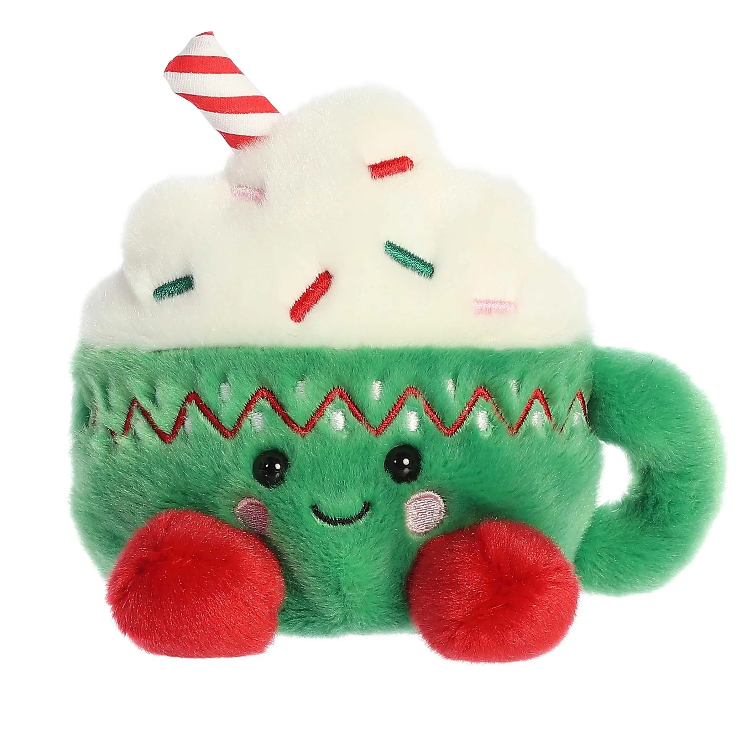 Palm Pals Festive Candace Hot Cocoa 5 inch Green Mini Soft Plush Collectable Stuffed Animal