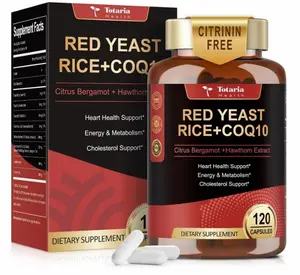 Red Yeast Rice 2,000mg with CoQ10 Supplement - Advanced Healthy Heart & Healthy Cholesterol Levels - Citrinin Free Extract Red Yeast Rice Capsules Plus Citrus Bergamot - Vegan, Non-GMO