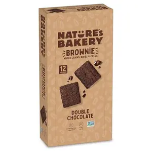 Nature’s Bakery Double Chocolate Brownie Bars, Whole Grains, Dates, and Cocoa, Plant Based, Dairy-Free, Snack Bar, Box of 12 twin packs