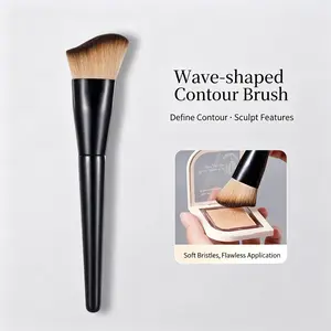 Angled Contour Brush | Wavy Curved Design for Face Sculpting & Cheek Definition | Soft Bristles Blush & Bronzer Makeup Tool