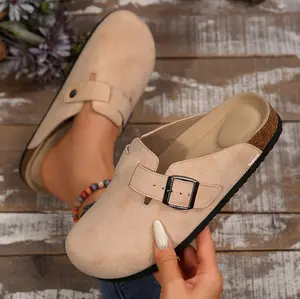 Women's Sandals Suede Clogs Potato Shoes Cork Footbed Sandals Comfort Mules Slip On Slippers