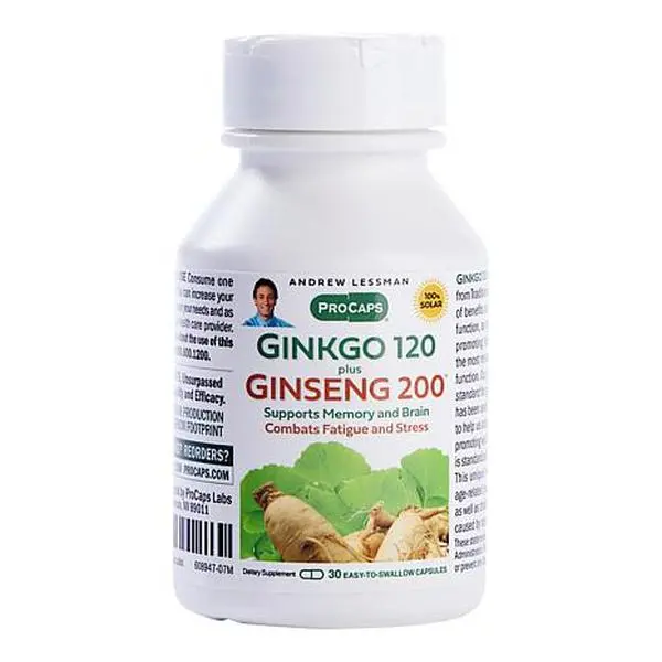 Andrew Lessman Ginkgo 120 Plus Ginseng 200 - 30 Capsules