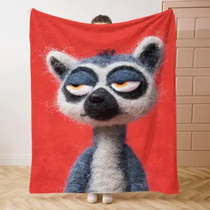 1PC SkunkPrint Flannel Blanket Beautiful and Comfortable Warm Nap Blanket for Sofa, Bed, Office, Car, Camping Travel Blanket, Home Decoration - Four Seasons Gift