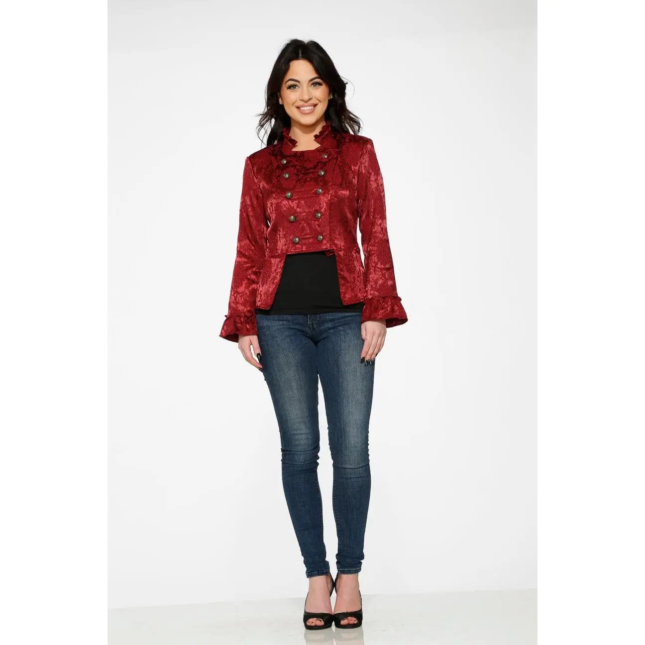 30131 Burgundy Brocade Jacket