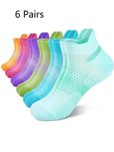 Women's Multicolor Breathable Ankle Sport Socks, Moisture-Wicking Low-Cut Design with Arch Support, Ideal for Running & Daily Wear