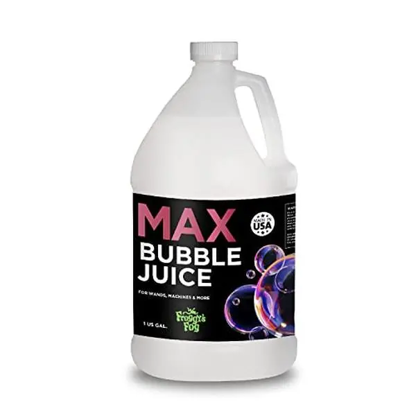 Froggy's Fog MAX Bubble Juice, Strong, Long-Lasting Bubble Solution Creates 10x Bubbles for Bubble Machines, Bubblers, and Bubble Wands, 1 Gallon Fun
