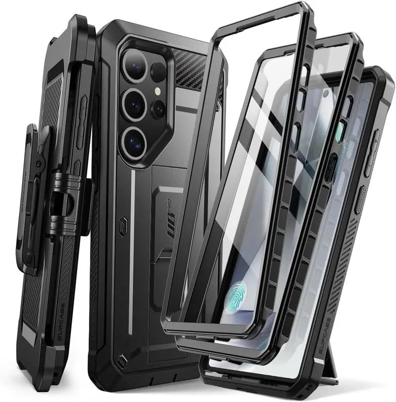 SUPCASE Case for Samsung Galaxy S25 Ultra/S25 Plus/S25/S24 Ultra/S24 Plus/S24/S22 Ultra with Stand, 360 Full-Body Belt-Clip & Screen Protector