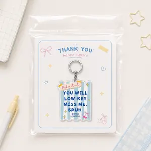 Funny Class Dismissed Acrylic Keychain, Graduation School Keyring, Teacher Student Gift, Cute Low Key Miss Me Bruh Bag Charm