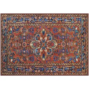 Gel Pro 6065641 34 x 24 in. Never Move Esther Tribal Polyester Floor Mat, Vintage Red