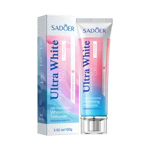 SADOER Ultra White Toothpaste, Effectively Removes Surface Stains from Coffee, Tea and Food, Peach & Sea Salt Toothpaste Flavor, Gentle on Enamel, Leaves Teeth Naturally Clean and Smooth for Daily Use summervibes