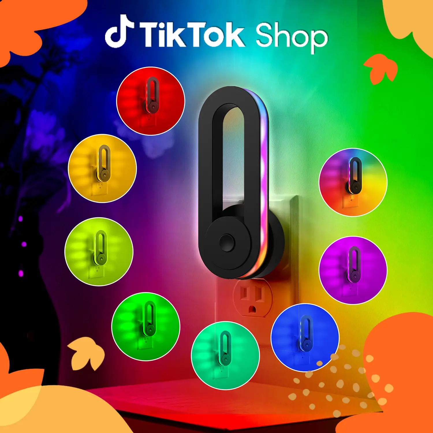 DORESSHOP Rainbow RGB Flowing Night Light, RGB Lamp, Baby Lights, RGB Living Room Decor, Multicolored Led Light, Led Lights for Bedroom, Nightstand La