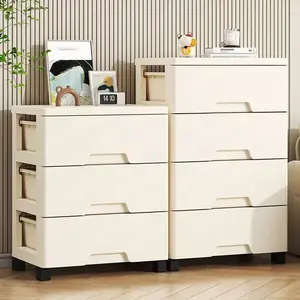 Thick Drawer Storage Cabinet for Home Living Room, Toy Organizer, Snack Cabinet, Five-Drawer Plastic Display Cabinet