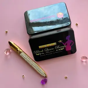 Black Queen Beauty LED Light Up Eyelash Storage Case - Makeup Essential with Colorful Design and Stylish Handle