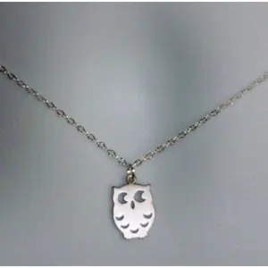 Silver Owl Necklace - Sterling Silver Owl Necklace, Sterling Silver Necklace, bridesmaid gifts, grey, white, silver, Mothers Day