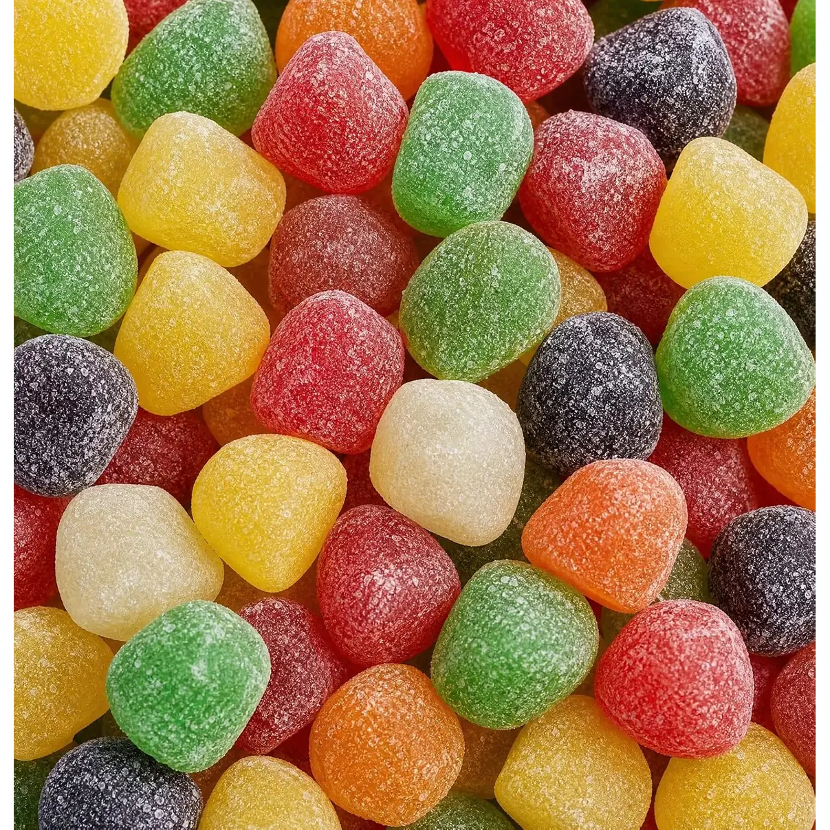 Gourmet Gumdrop Candy Assortment - 1 lb of Fresh Fruity Chewy Sweets Cherry Orange Grape Lime Lemon Pineapple Sugar Sanded Treat