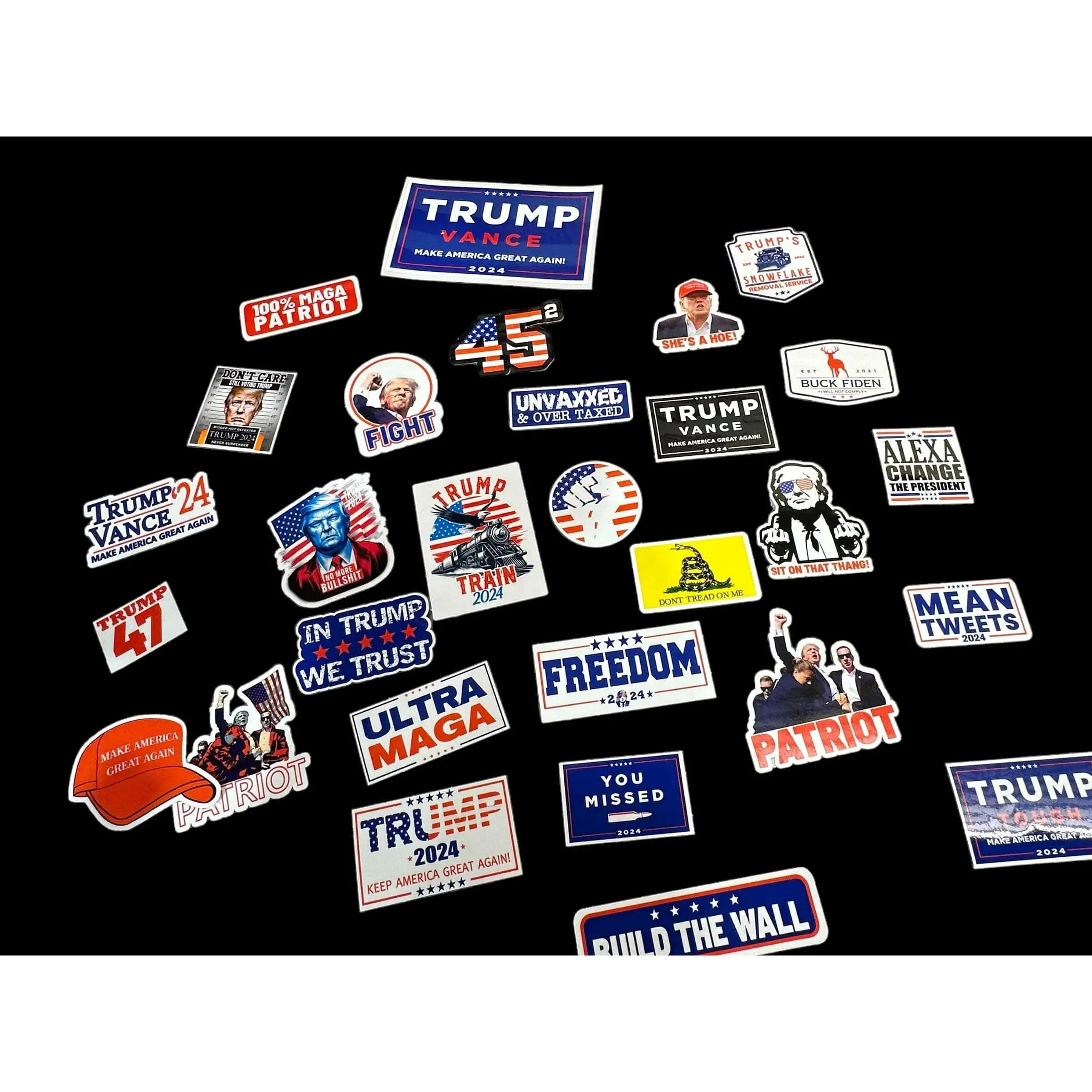 Trump Make America Great Again Sticker Packs 30 Piece Blue Collar Hard Hat Sticker Packs Made with Premium Vinyl