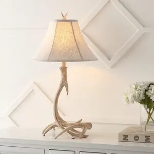 JONATHAN Y Antler Rustic Resin LED Table Lamp , for bedroom, living room, foyer, hallways, dining room, dorms