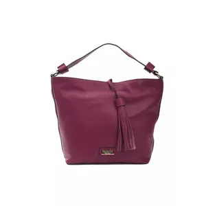 Pompei Donatella Elegant Burgundy Leather Shoulder Bag
