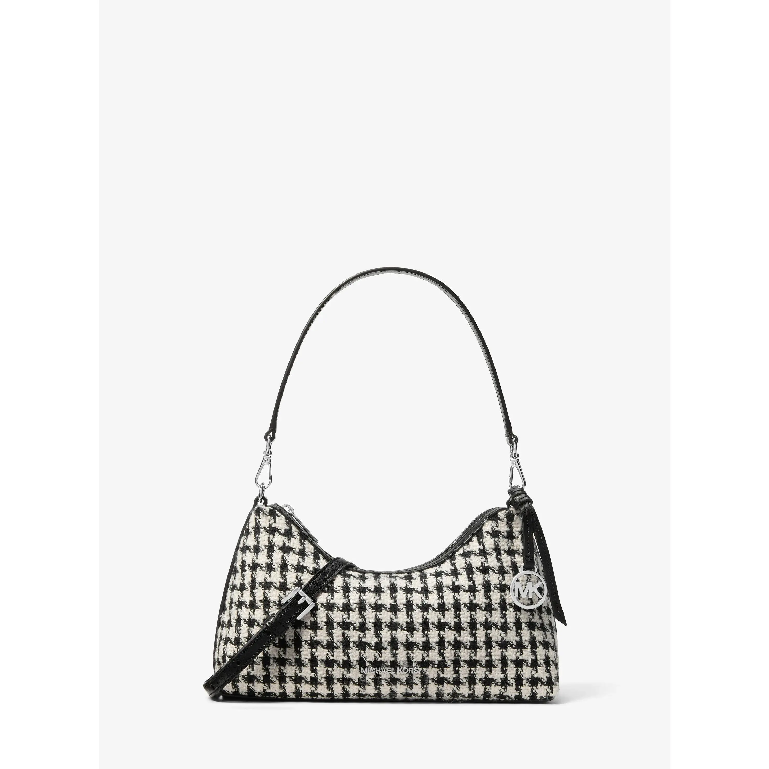 Sammy Small Woven Houndstooth Convertible Crossbody Bag
